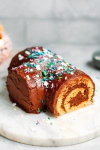 Vegan Chocolate Praline Yule Log