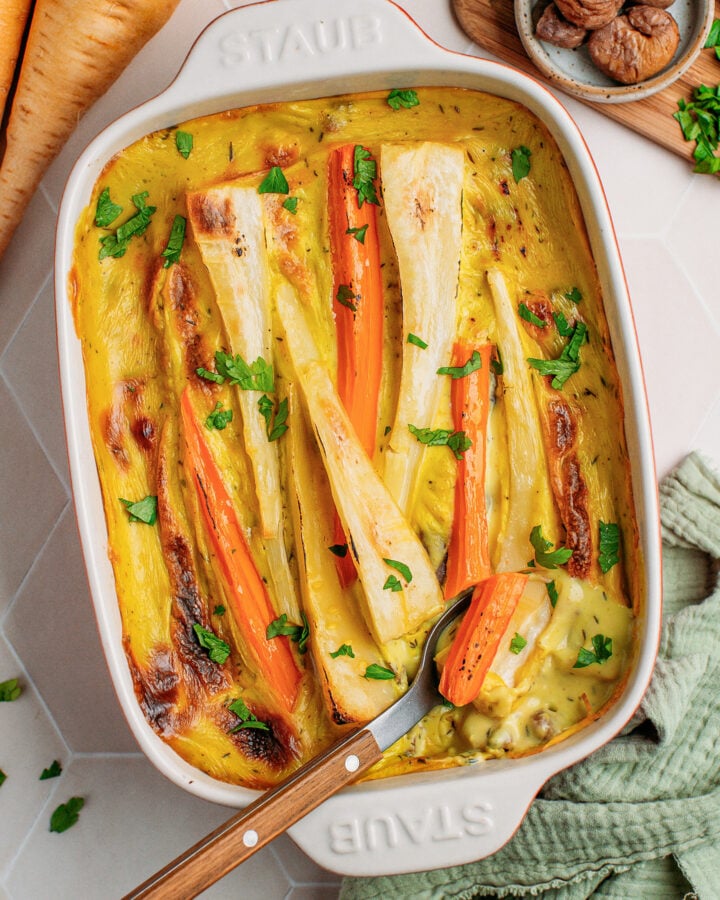Easy Parsnip & Carrot Bake