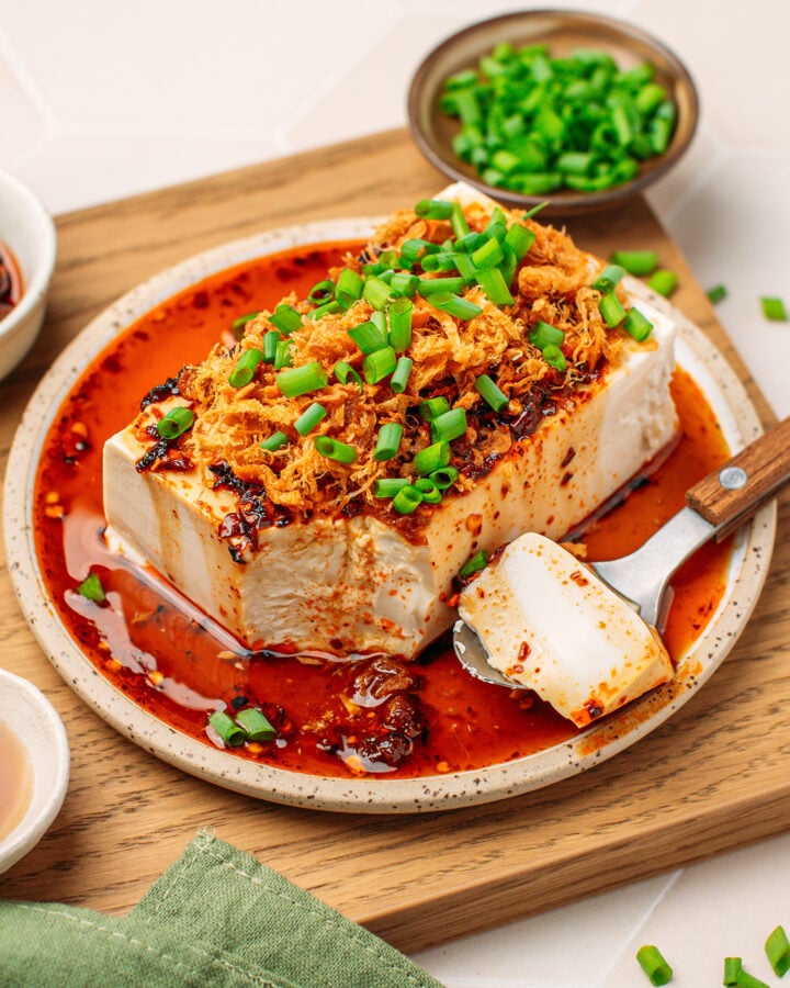 Silken Tofu with Chili Crisp Sauce